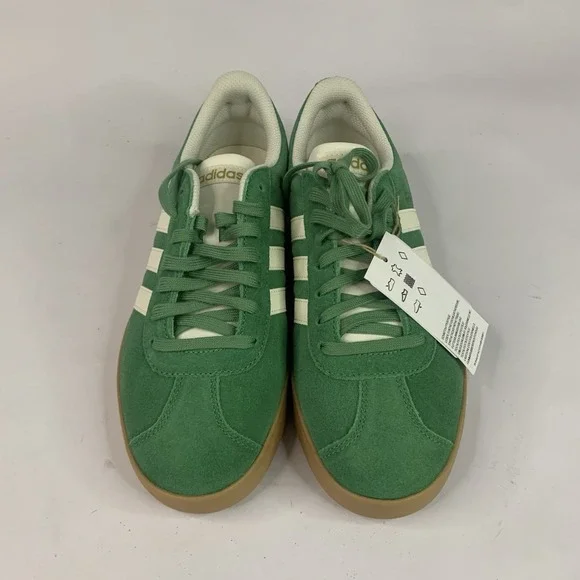 Adidas VL Court 2.0 Green Suede Sneakers Men's Lace Up Size 8 JH5077 - Picture 3 of 6